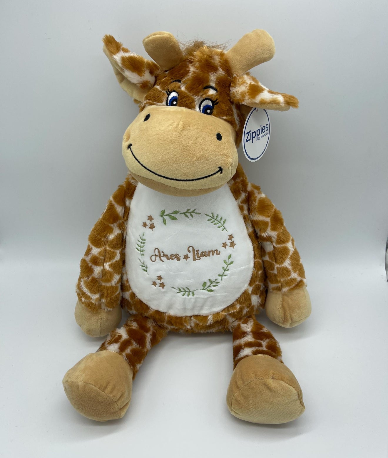 Kuscheltier-Giraffe mit Namen