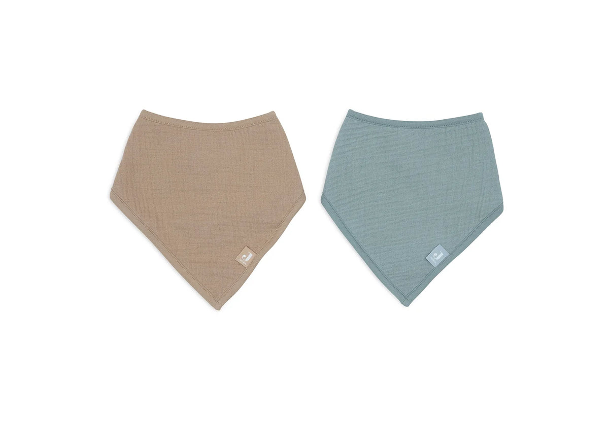 Bandana Lätzchen mit Namen bestickt – 2er Set aus Musselin
