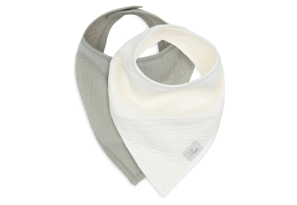 Bandana Lätzchen mit Namen bestickt – 2er Set aus Musselin
