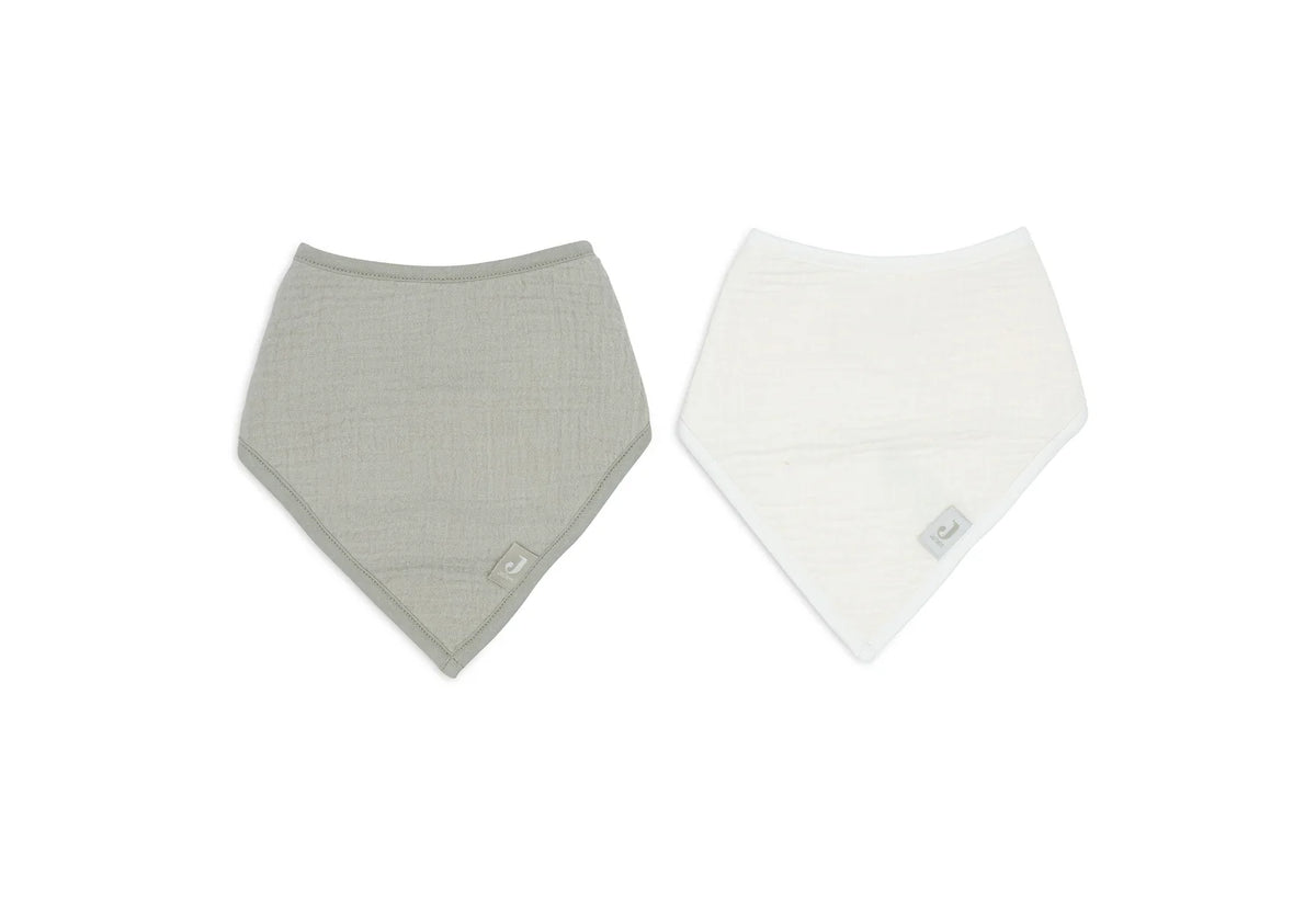 Bandana Lätzchen mit Namen bestickt – 2er Set aus Musselin