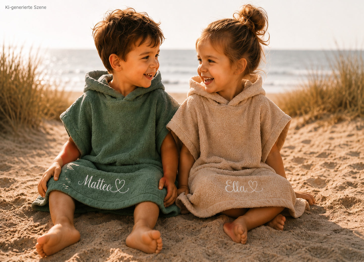 Personalisierter Badeponcho Kinder mit Name bestickt