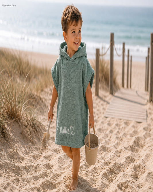 Personalisierter Badeponcho Kinder mit Name bestickt