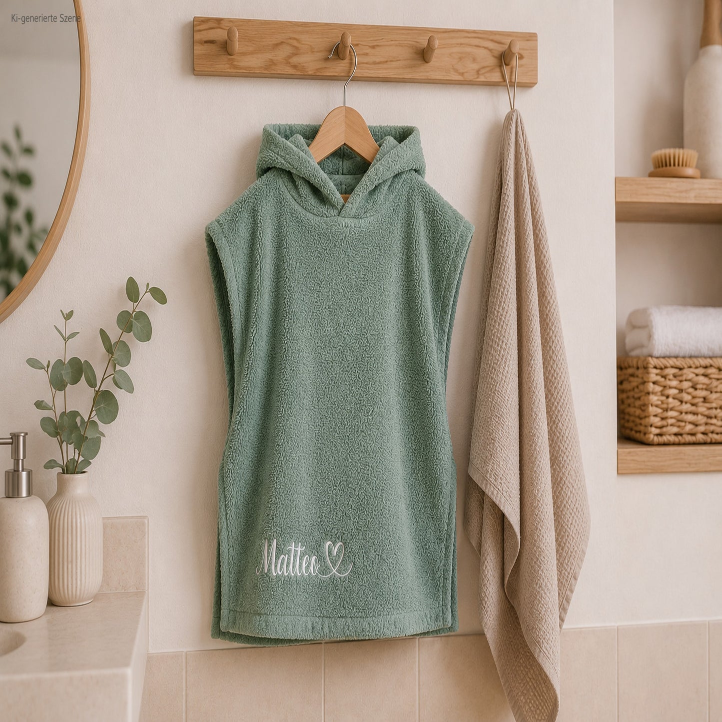 Personalisierter Badeponcho Kinder mit Name bestickt