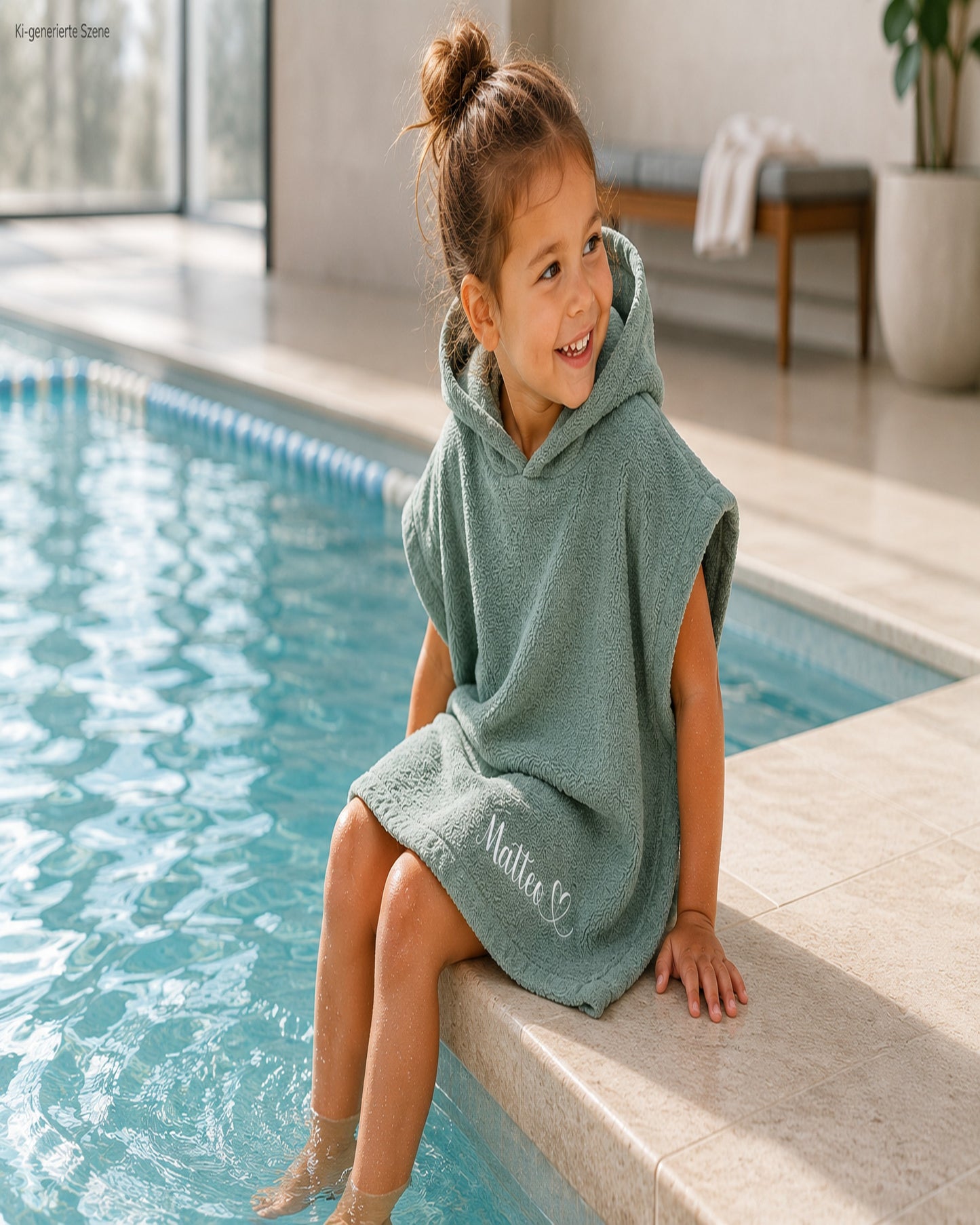 Personalisierter Badeponcho Kinder mit Name bestickt