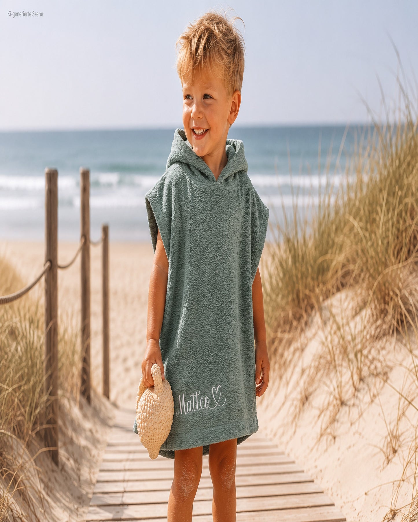Personalisierter Badeponcho Kinder mit Name bestickt