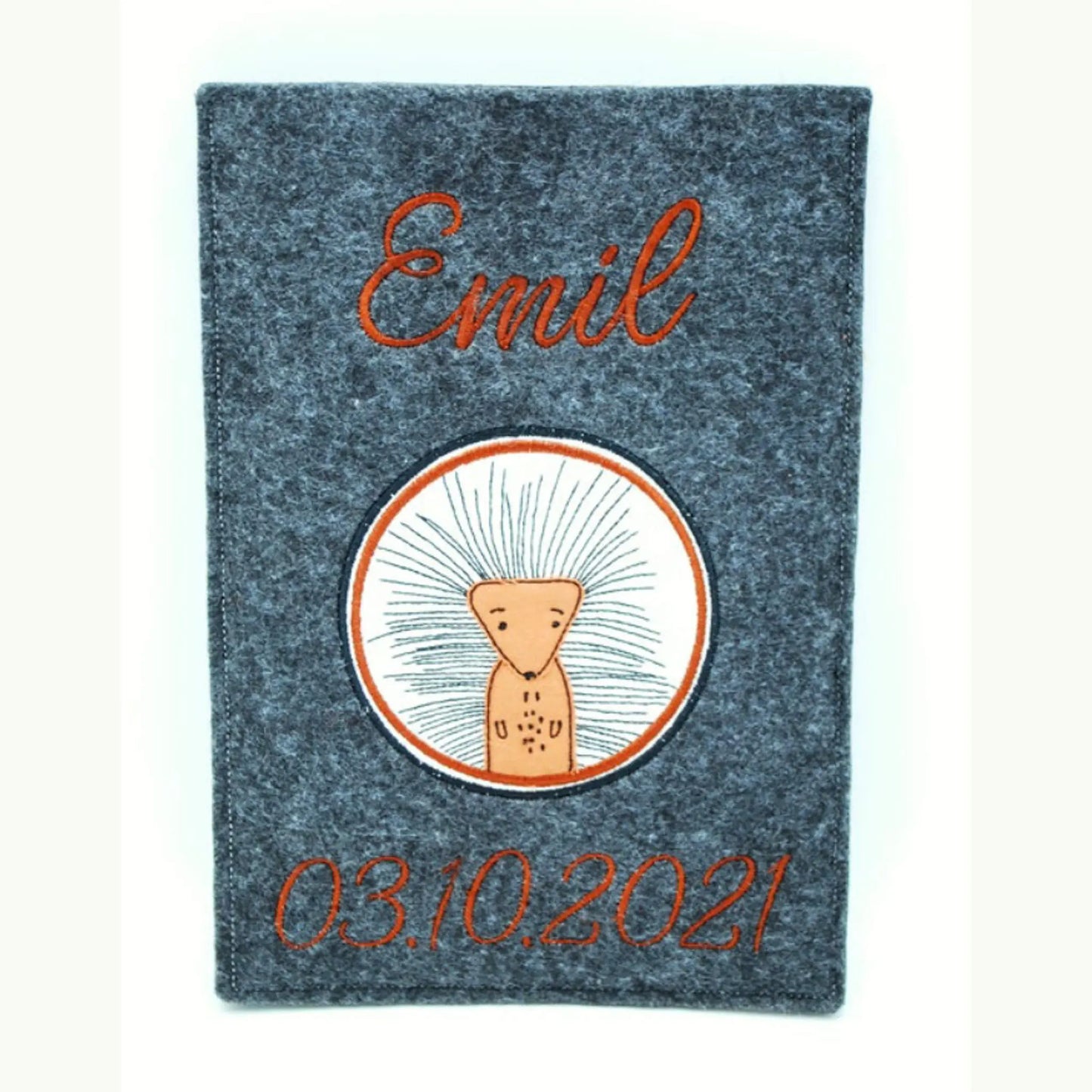 U-Hefthülle aus Filz – bestickt & personalisiert mit Stachelschwein Mein Shop