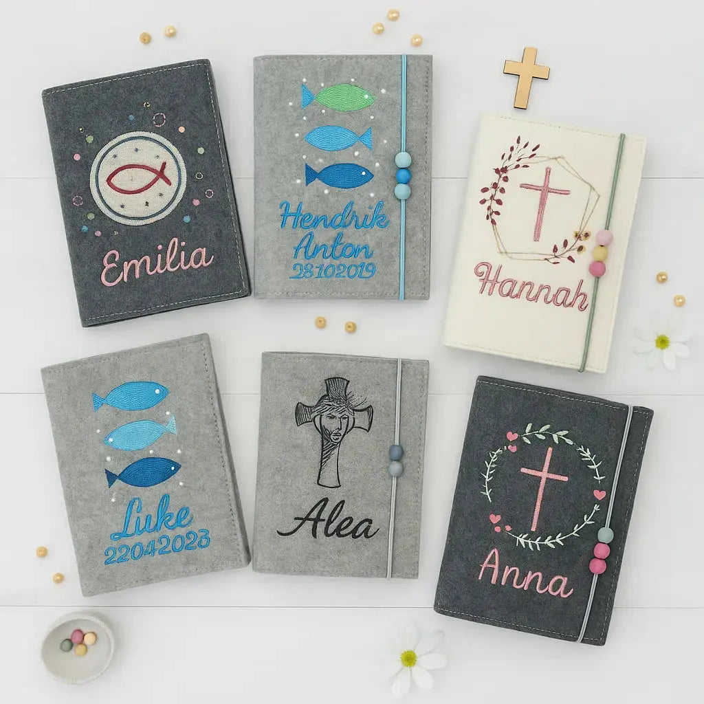 Gotteslobhülle Filz Kreuzmotiv – personalisiert & mit Name Mein Shop