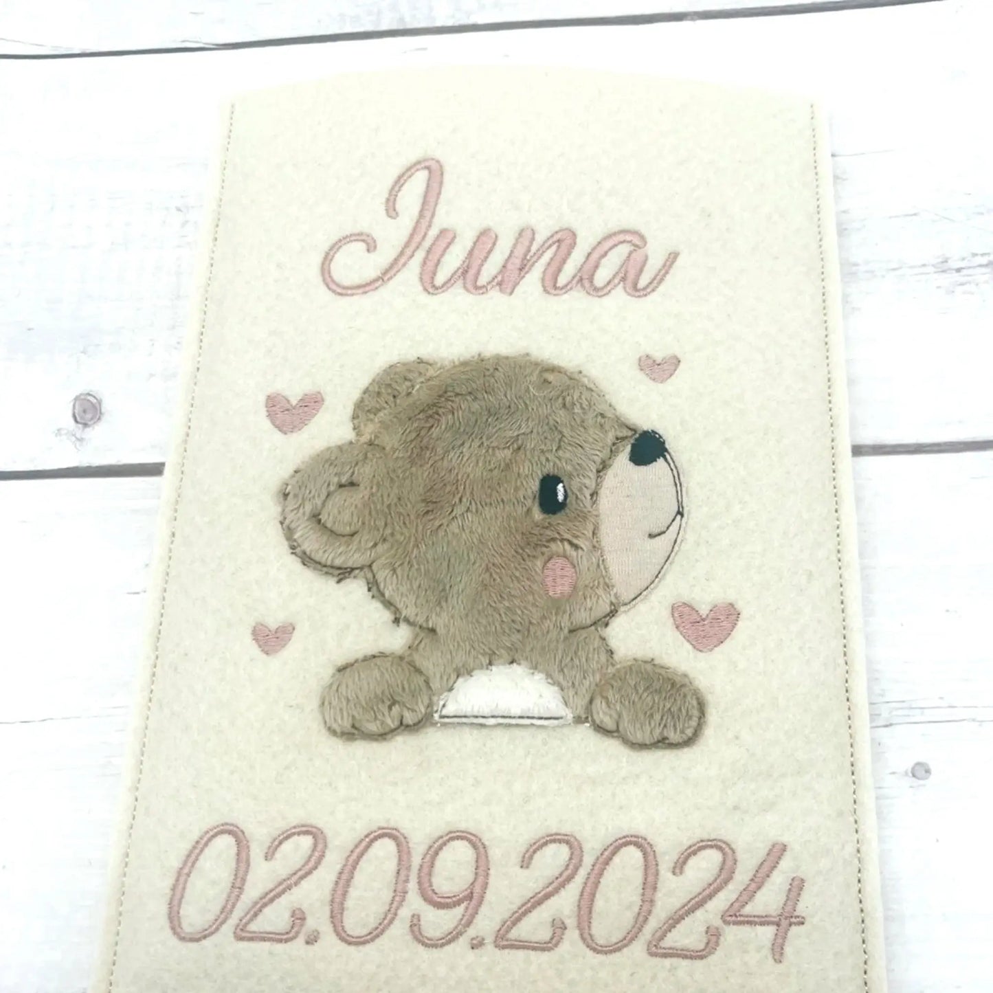 U-Heft Einsteckhülle Motiv Bär personalisiert