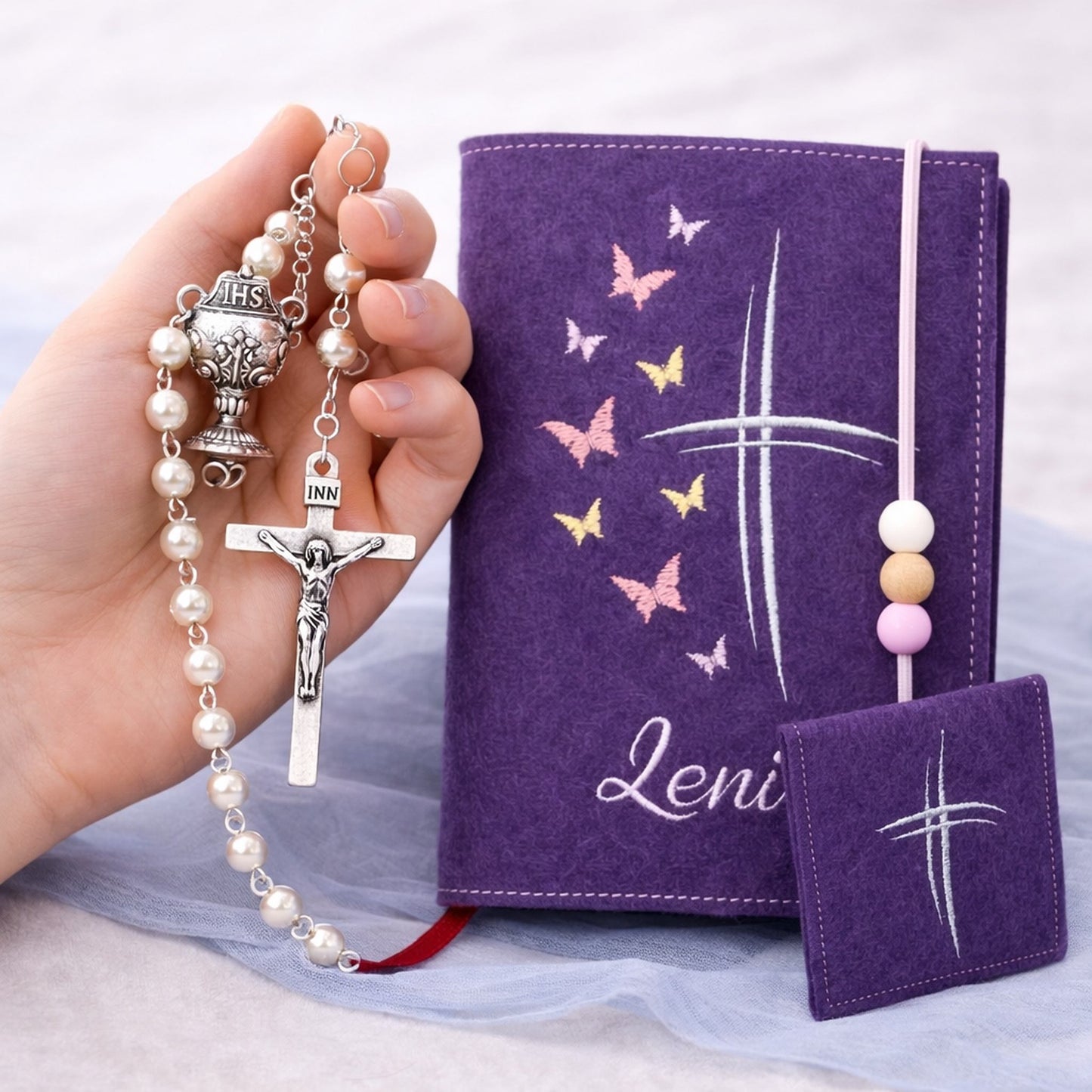 Rosenkranz zur Erstkommunion mit Perlen – klassisch & hochwertig