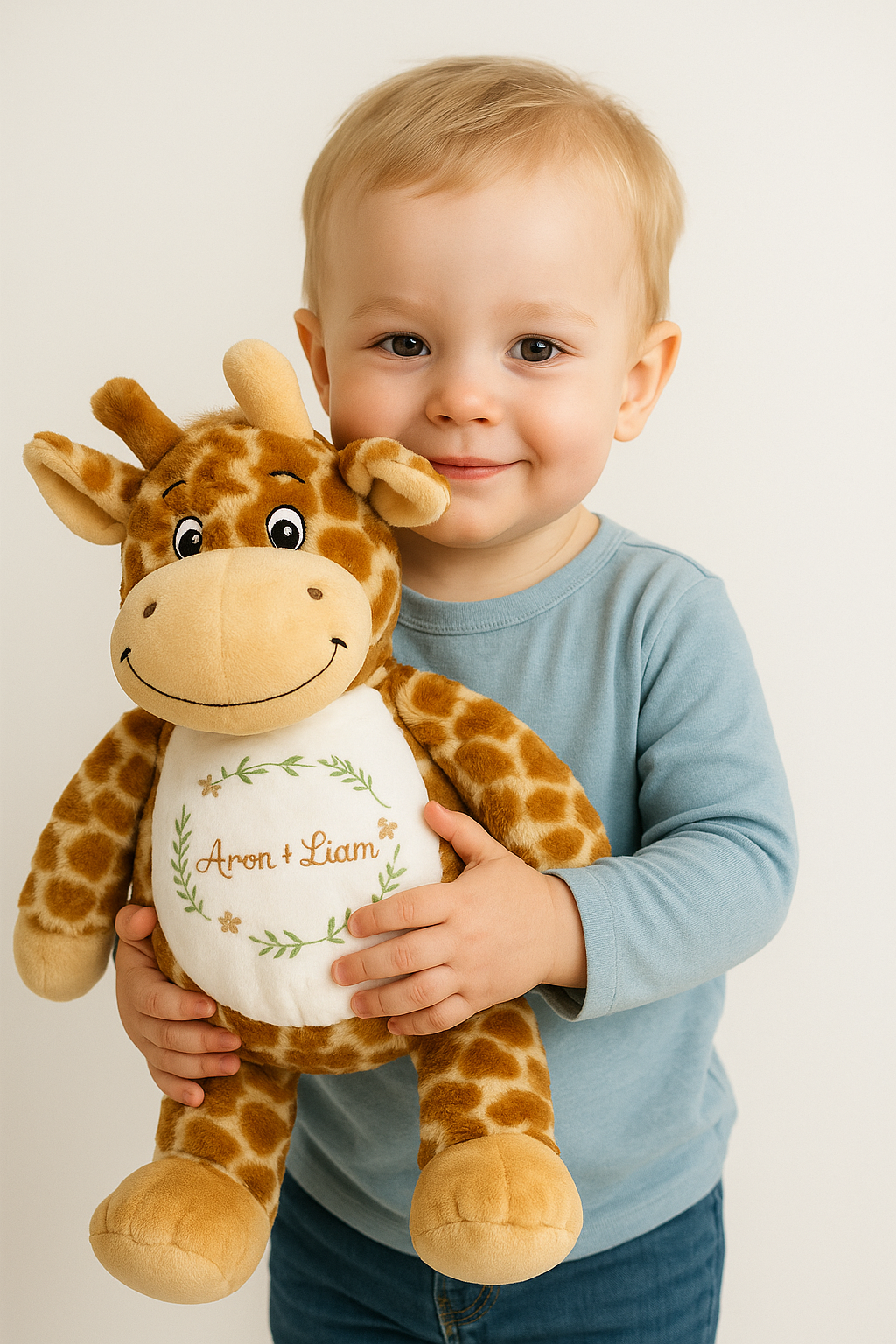 Kuscheltier-Giraffe mit Namen