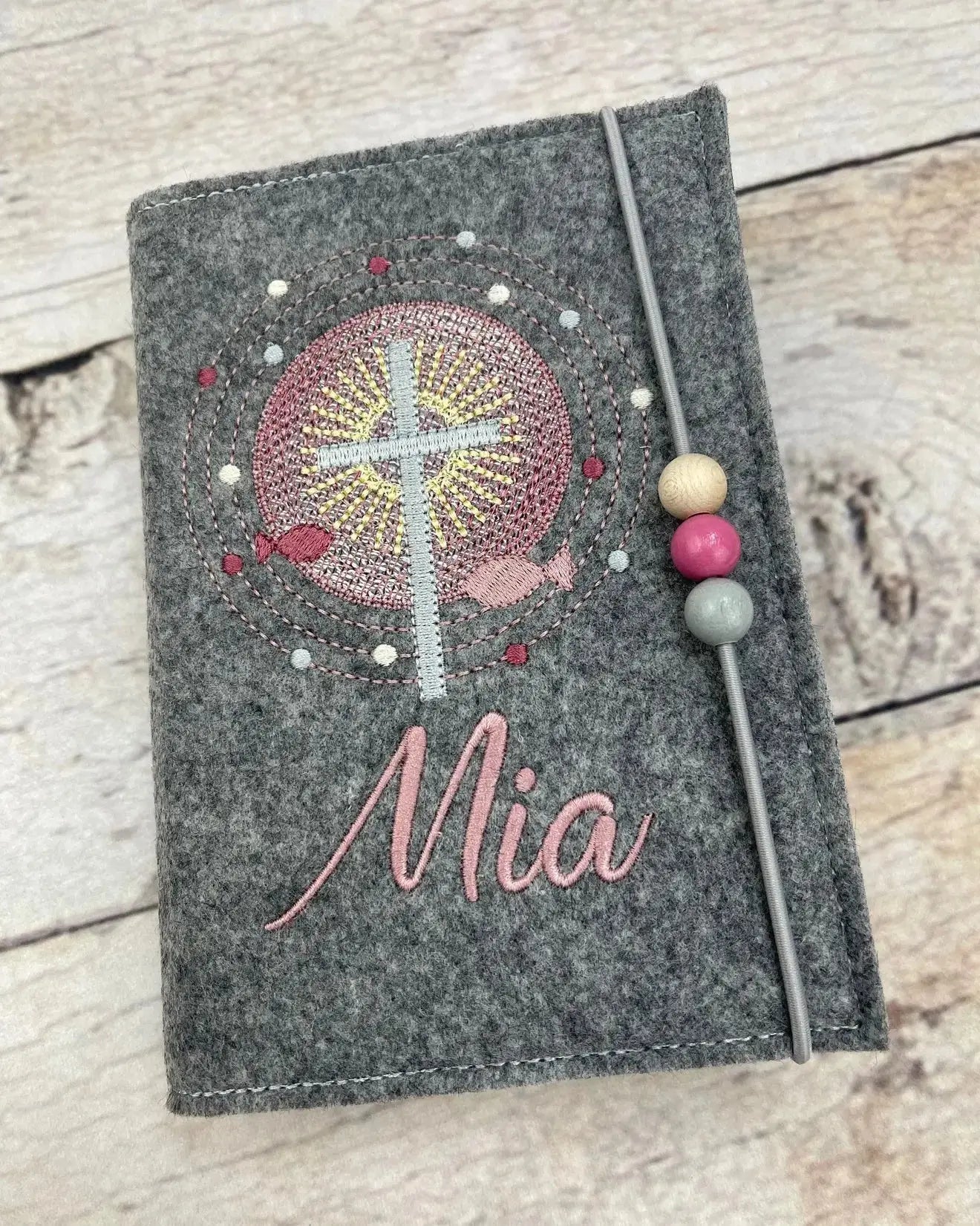 Gotteslobhülle Filz Kreuzmotiv – personalisiert & mit Name Mein Shop