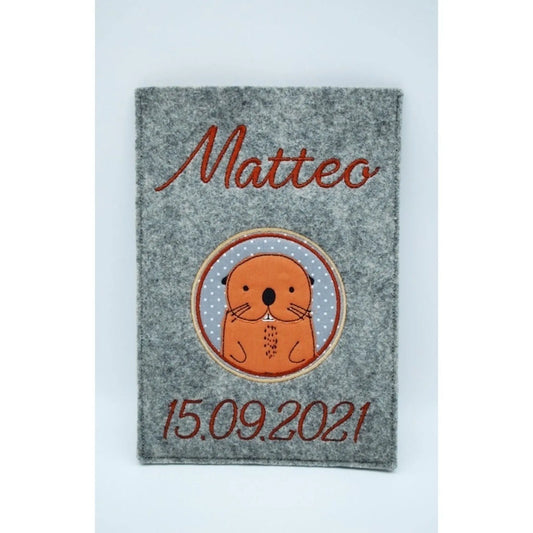 U-Hefthülle aus Filz „Biber“ – bestickt & personalisiert Mein Shop