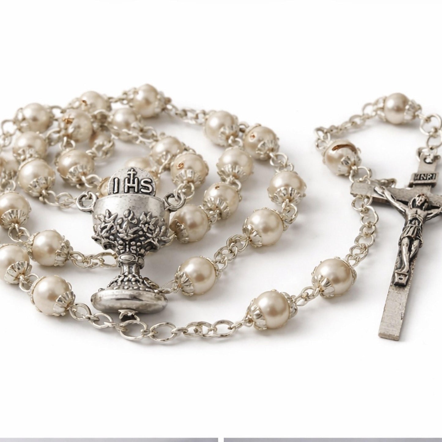 Rosenkranz zur Erstkommunion mit Perlen – klassisch & hochwertig