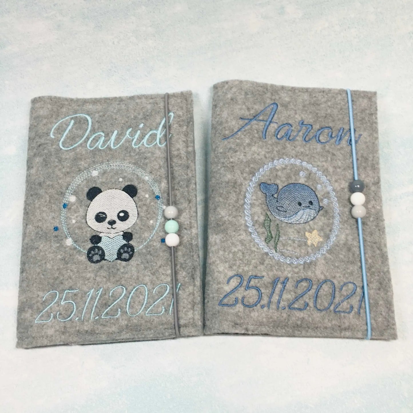 U-Hefthülle Filz personalisiert mit Tiermotiv | Geschenk Geburt & Taufe Mein Shop