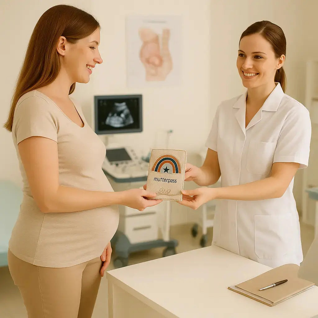 Mutterpasshülle Filz bestickt Regenbogen | Personalisiert mit Namen Mein Shop
