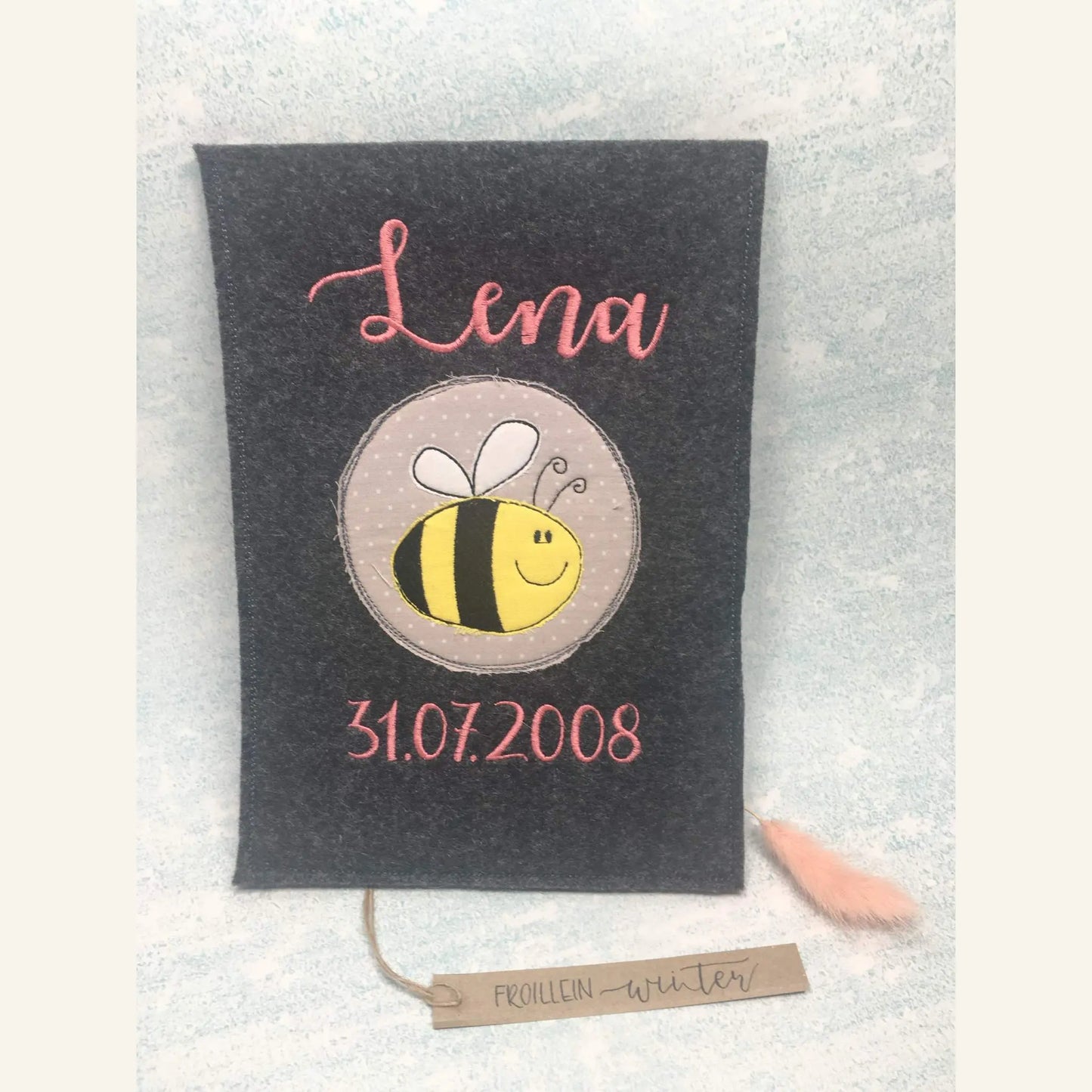 U-Hefthülle Filz personalisiert mit Tiermotiv | Geschenk Geburt & Taufe Mein Shop