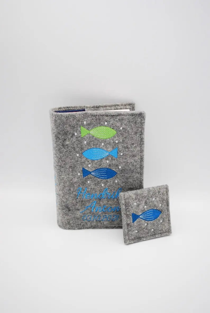 Gotteslobhülle Filz mit Fischmotive – personalisiert & bestickt Mein Shop