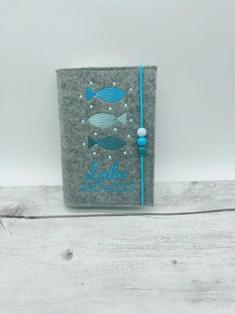 Gotteslobhülle Filz mit Fischmotive – personalisiert & bestickt Mein Shop