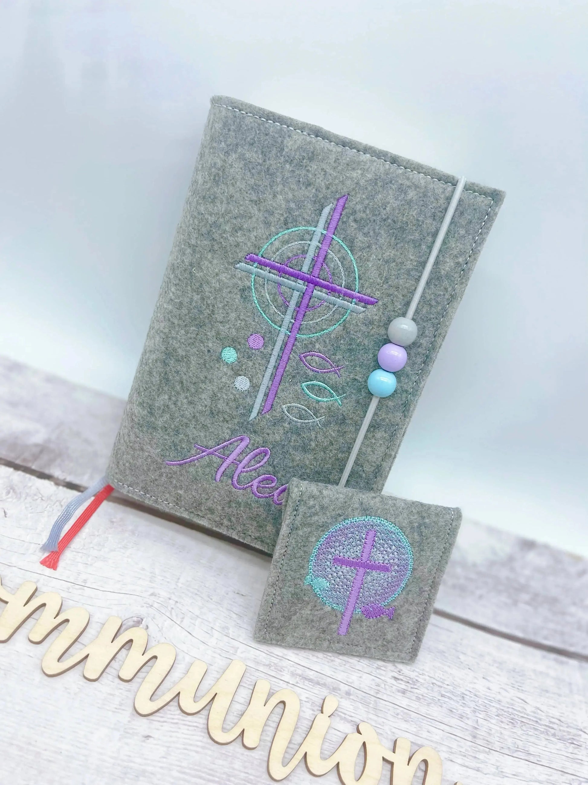 Gotteslobhülle Filz Kreuzmotiv – personalisiert & mit Name Mein Shop