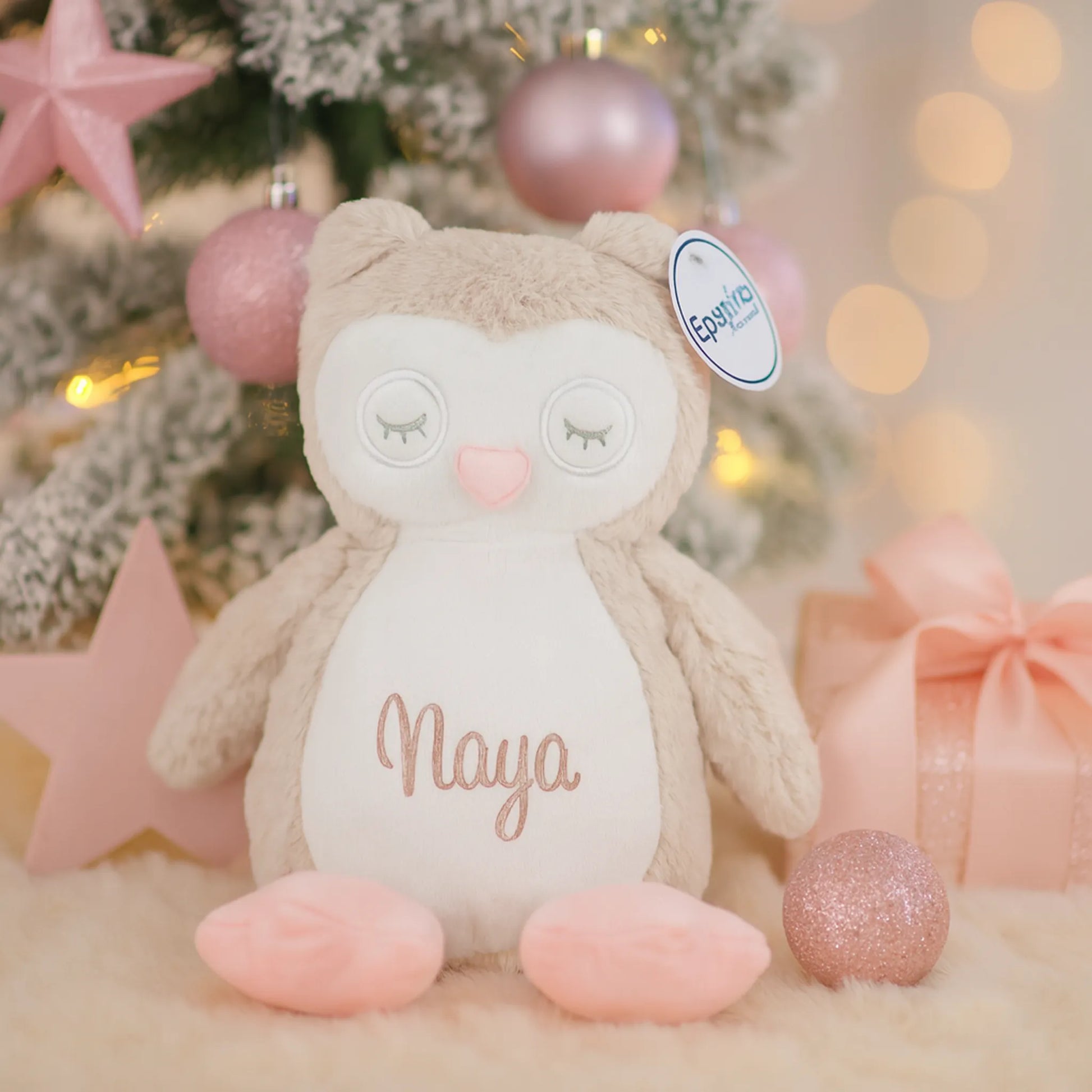 Kuscheltier Eule bestickt mit Namen