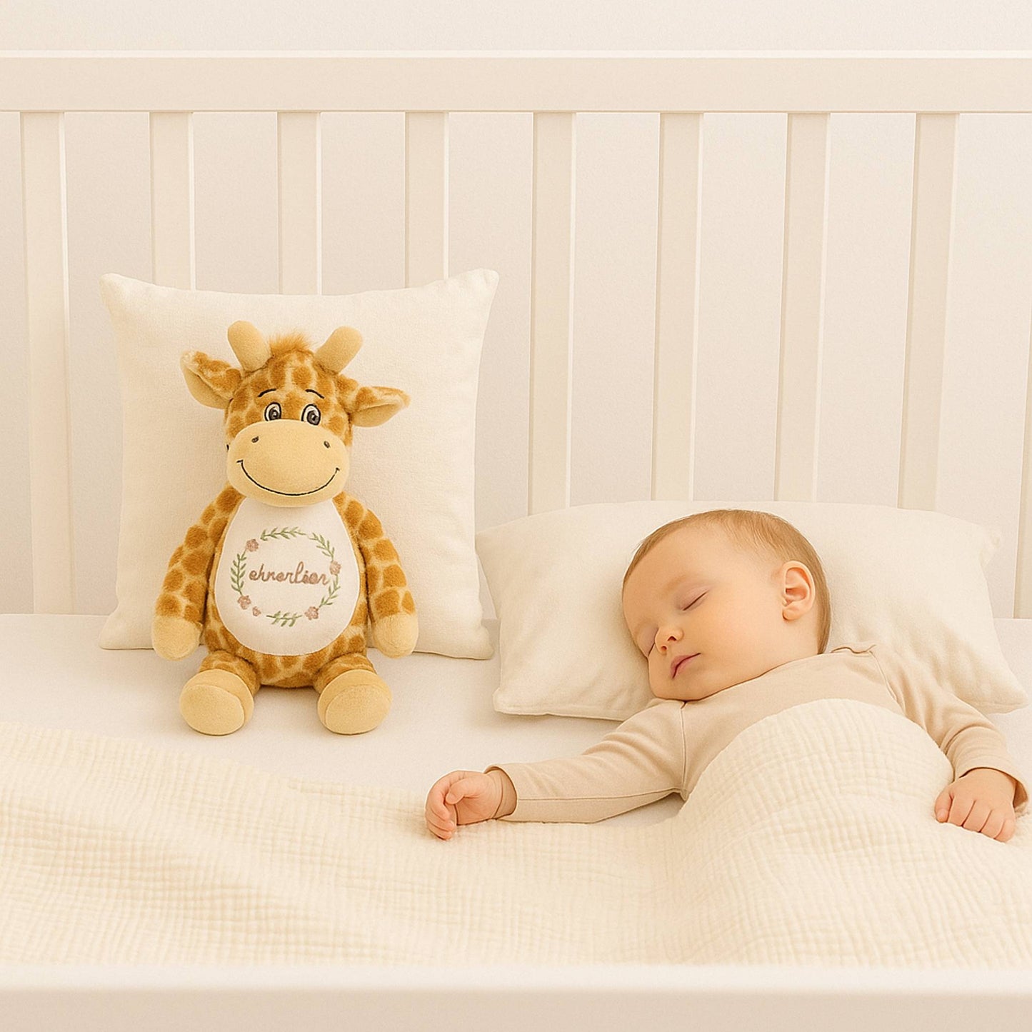 Kuscheltier-Giraffe mit Namen