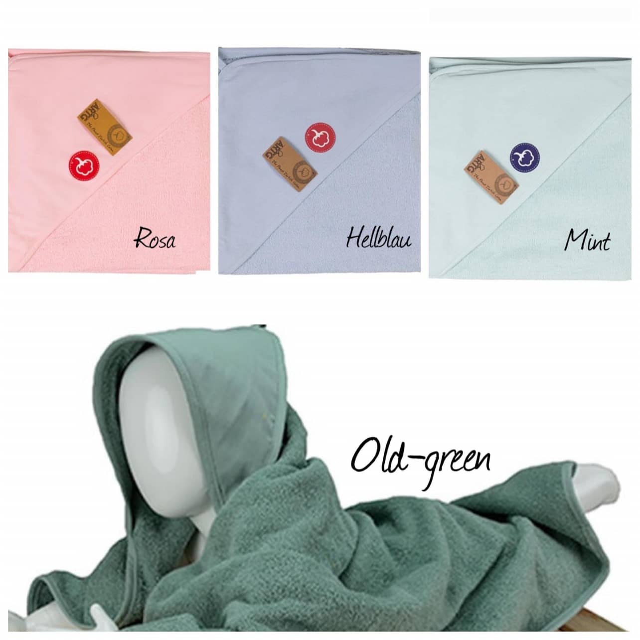 Farbübersicht Kapuzenbadetücher 1