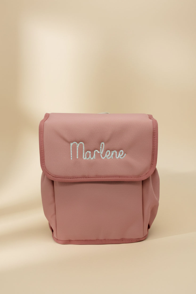 Personalisierte Kindergartentasche in rosa bestickt mit Name