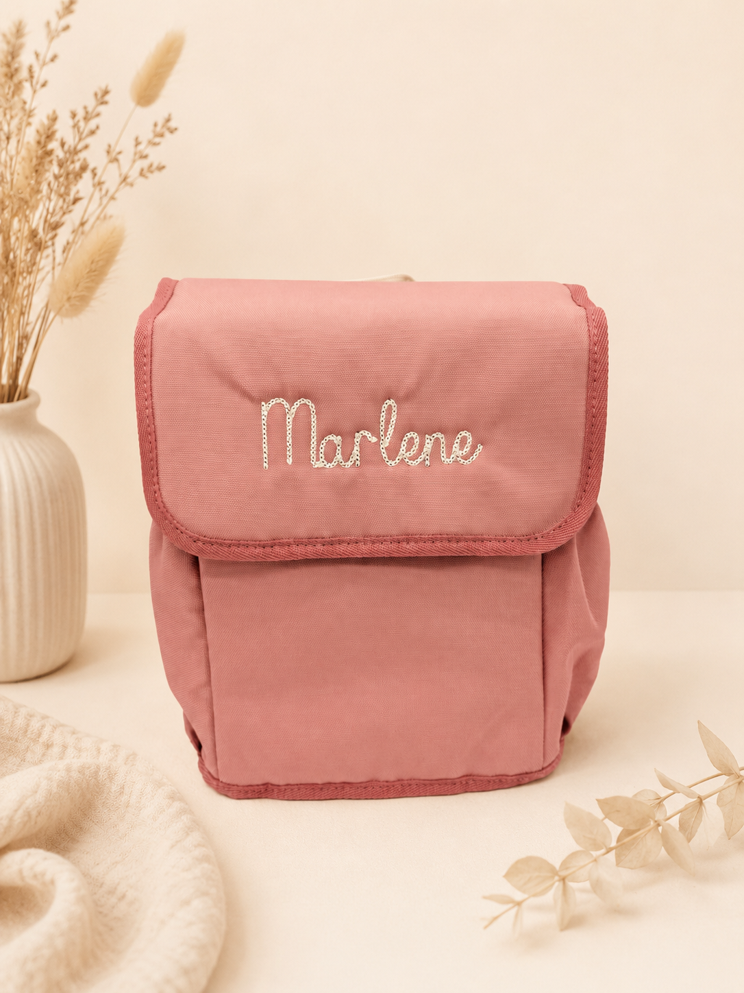Bestickte Kindertasche in rosa
