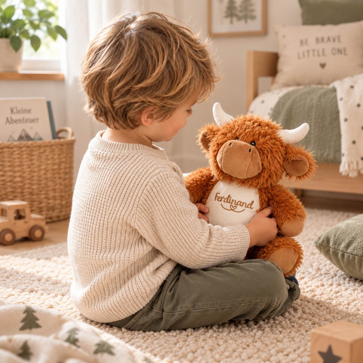 Kuscheltier Hochlandkuh personalisiert